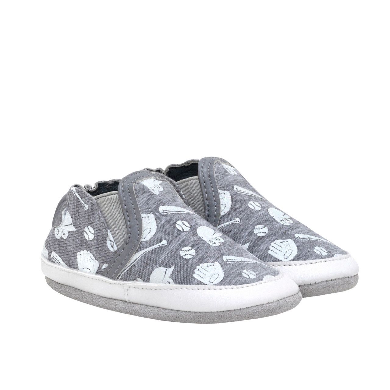 Robeez Grey Baseball MVP Soft Soles Shoes
