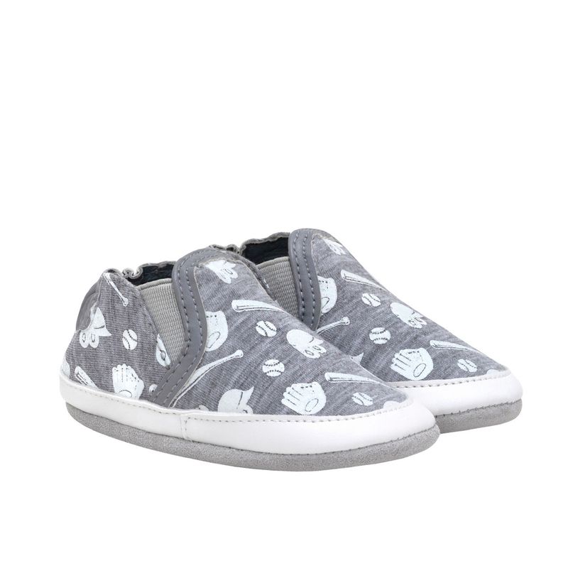 Robeez Grey Baseball MVP Soft Soles Shoes