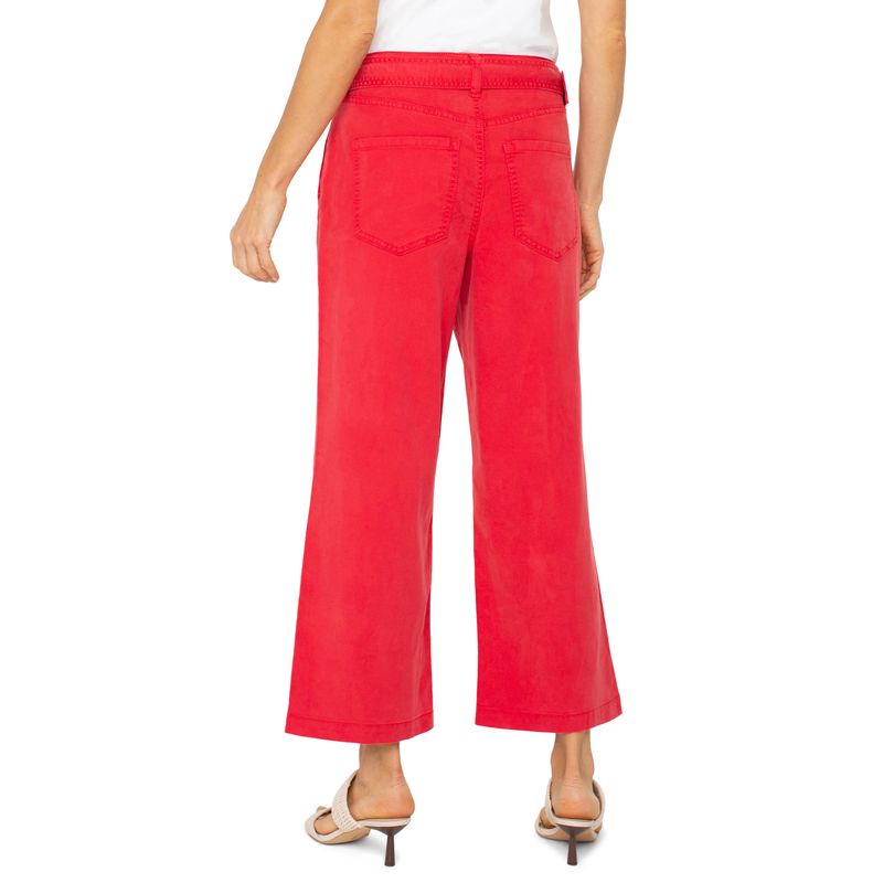 Liverpool Geranium Stride High Waisted Crop Wide Leg Pants