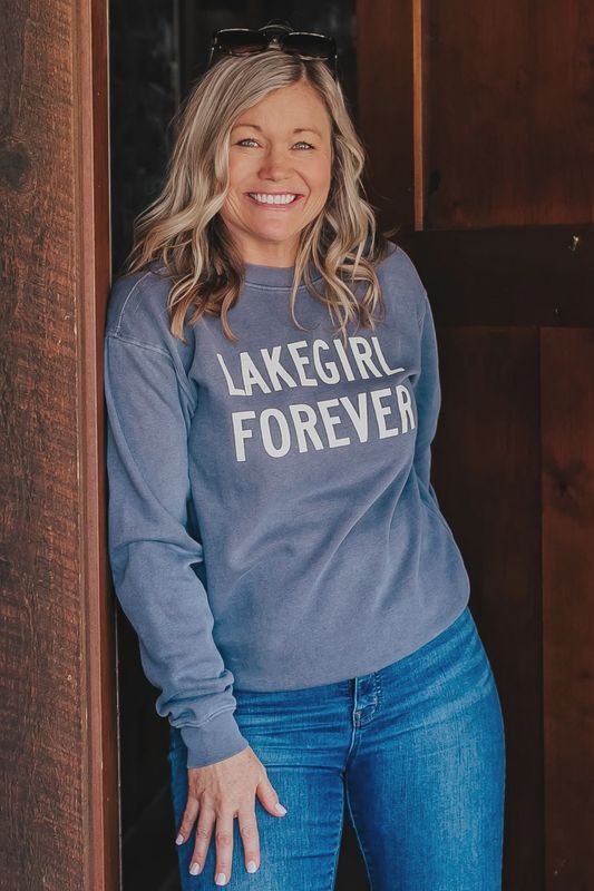 Lakegirl Ringspun Lazy Daze Fleece Indigo Crew Neck