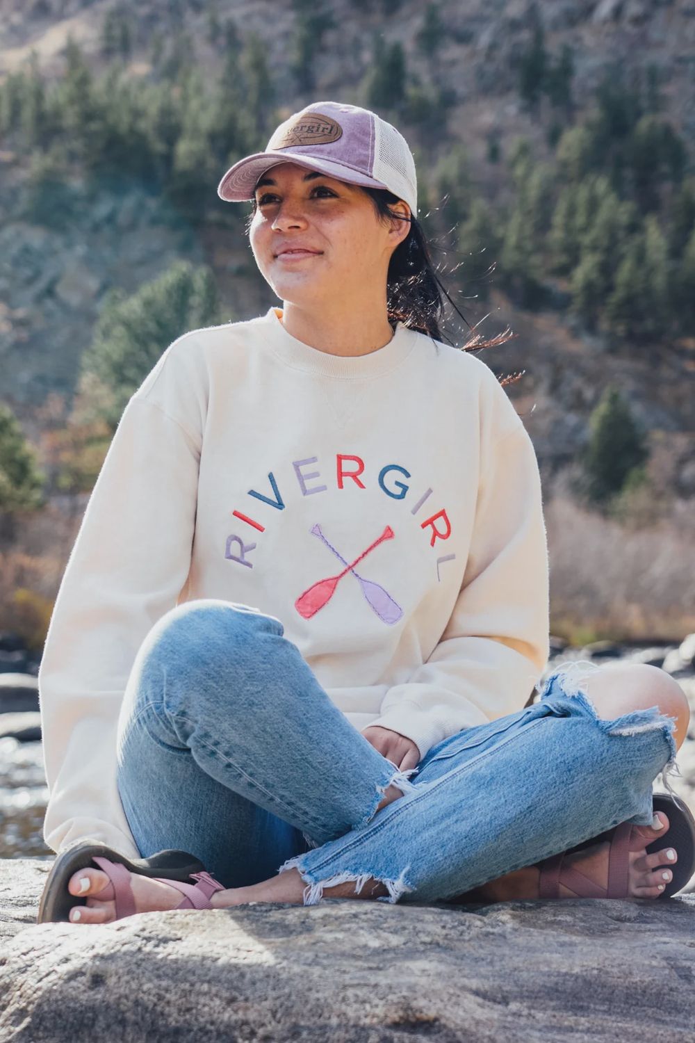 Rivergirl Cappuccino Sanded Fleece Crew Neck
