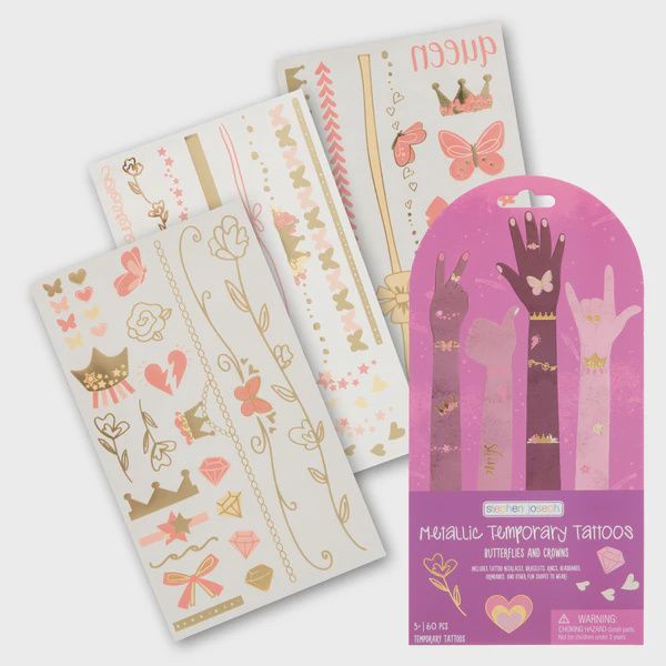 Temporary Tattoos Set, Type: Metallic Butterflies