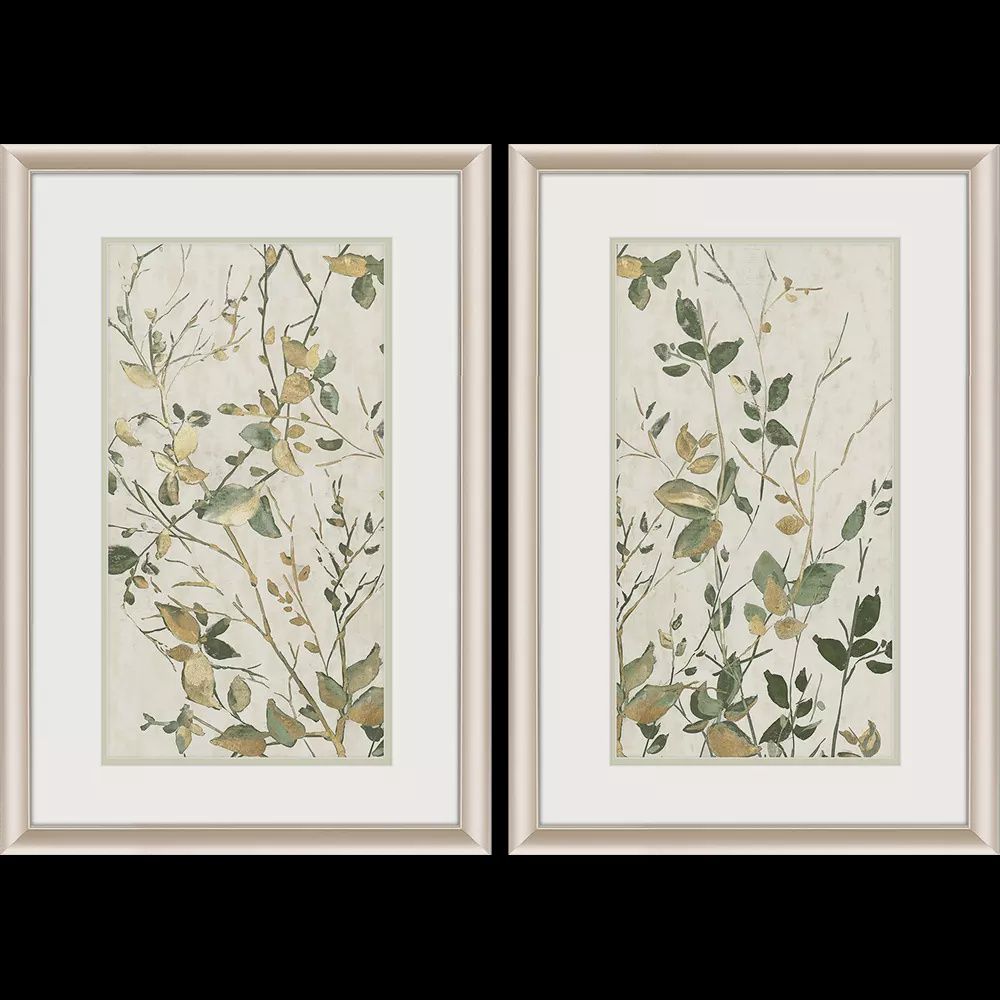 Golden Green Branches Wall Art