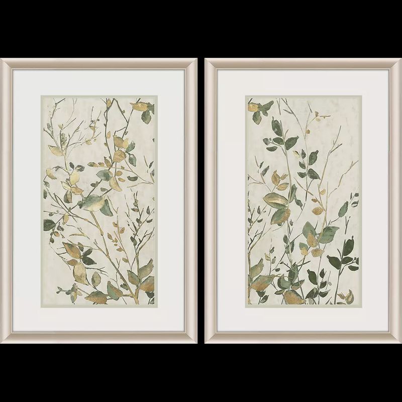 Golden Green Branches Wall Art