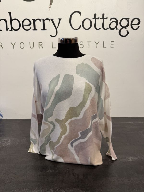 Keren Hart Sweater Floral Drop Sleeve Top