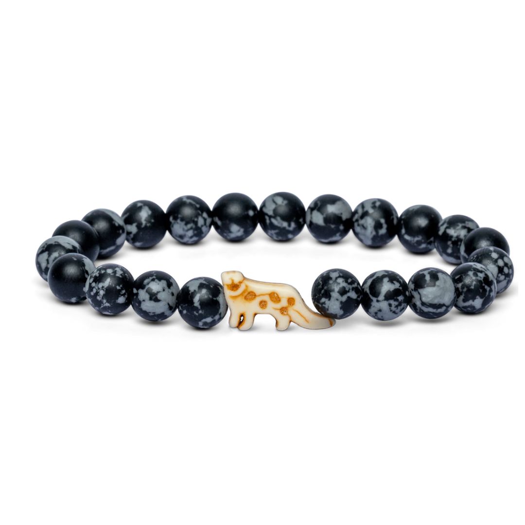 Snow Leopard Tracking Bracelet, Colour: Papillae Stone