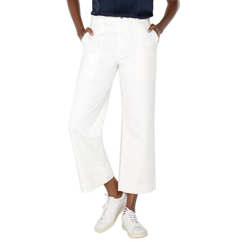 Liverpool Bone White Stride High Rise Wide Leg Pants
