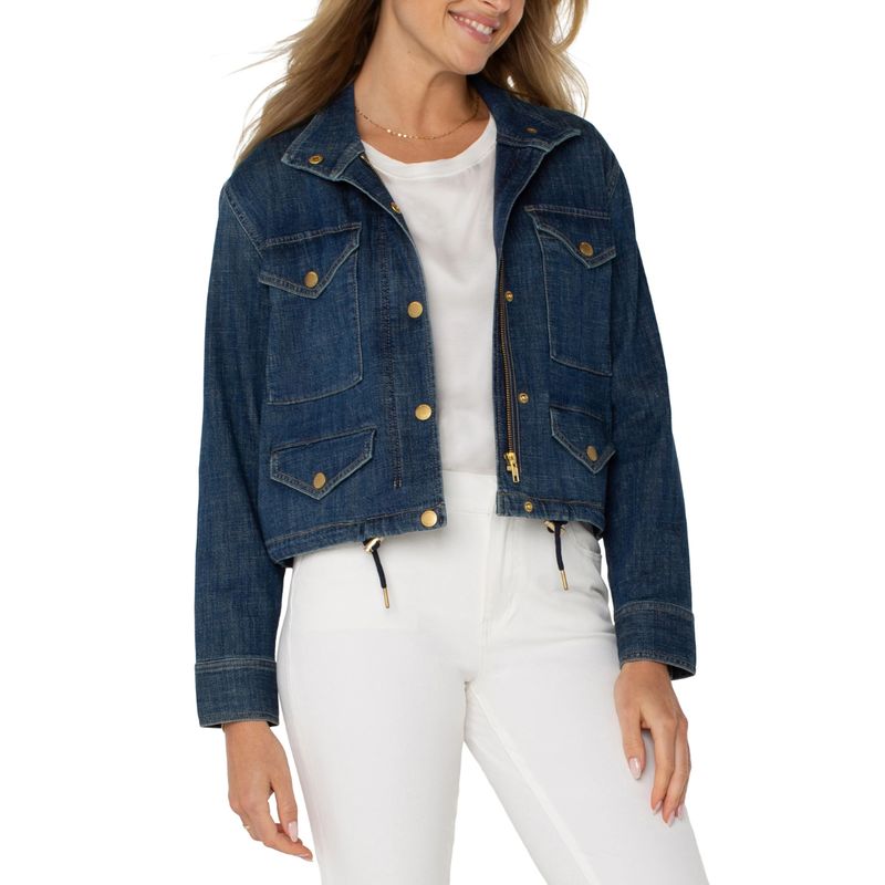 Liverpool Laguna Beach Cropped Cargo Jacket