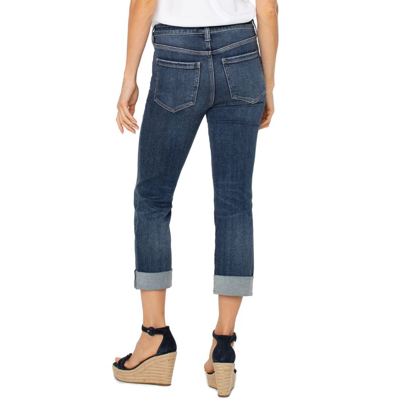 Liverpool Charlie Crop Wells Wide Rolled Cuff Jeans