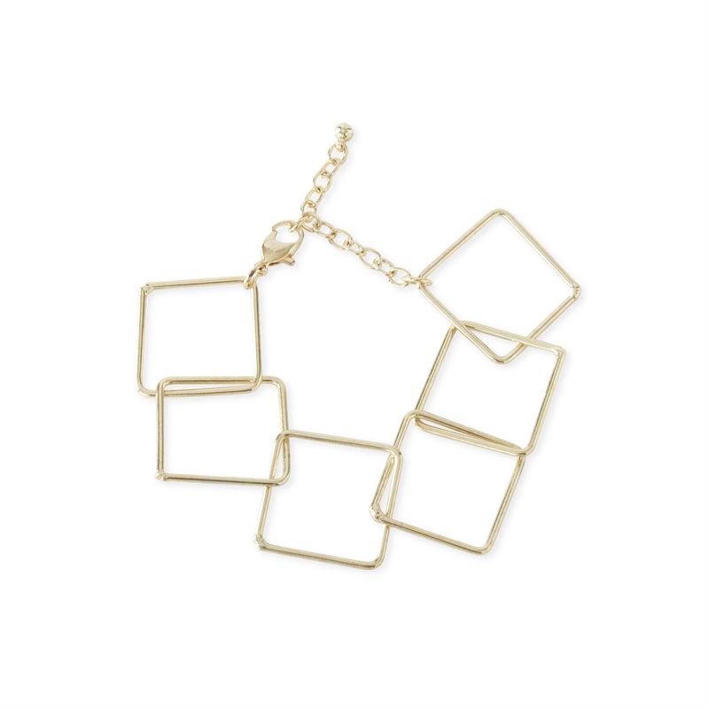 Open Square Link Chain Bracelet