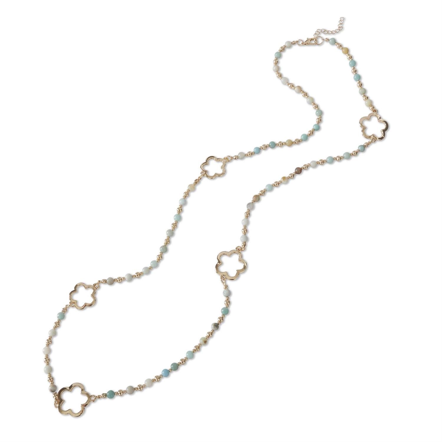 Green Stone Charm Necklace