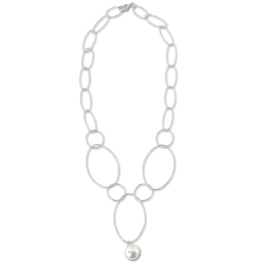 Delicate Chain Pearl Pendant Necklace