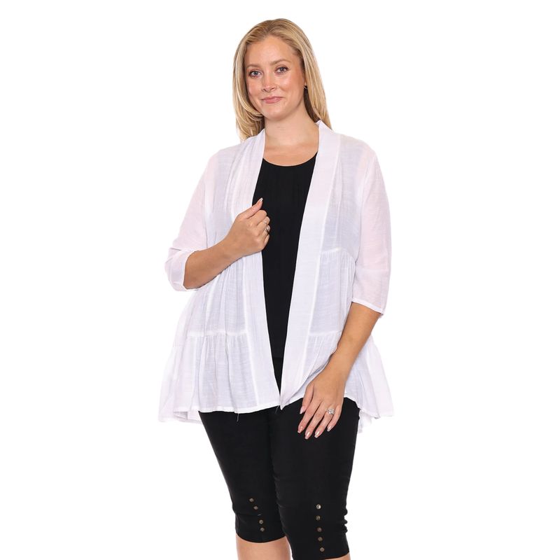 Papa Fashions Open Tiered Cardigan