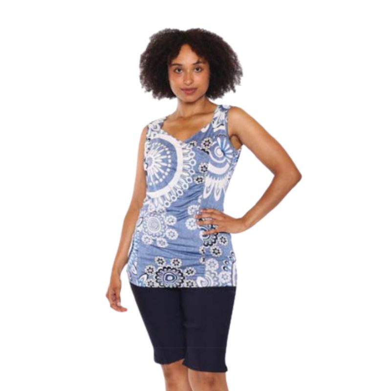 Papa Fashions Denim Patterned Tank