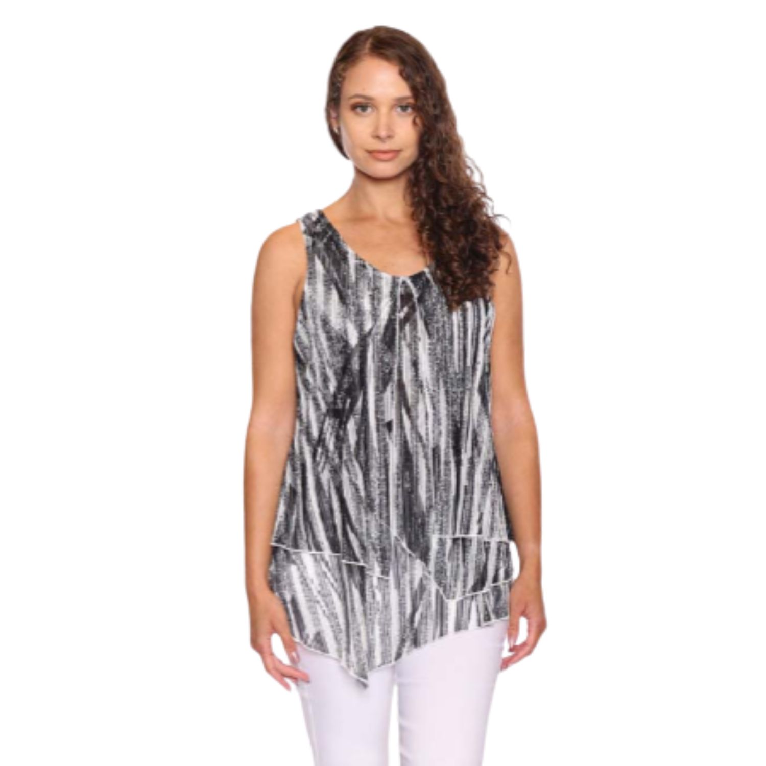 Papa Fashions Black &amp; White Pattern Tank