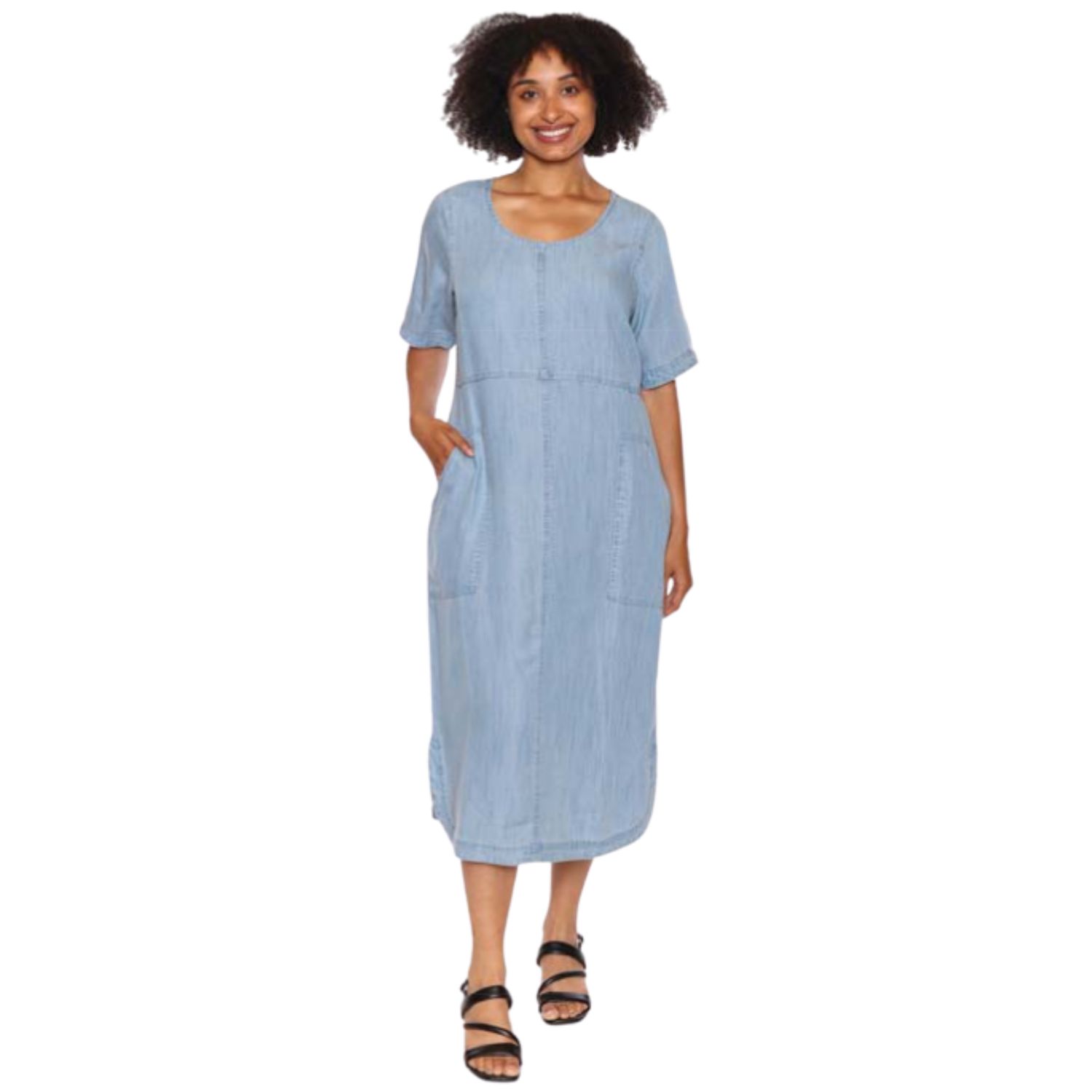 Papa Fashions Denim Long Dress
