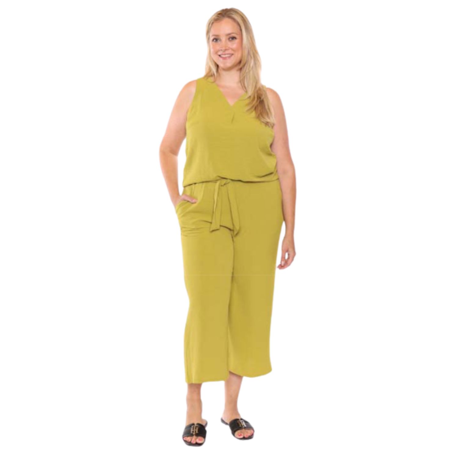 Papa Fashions Lime Silky Tank
