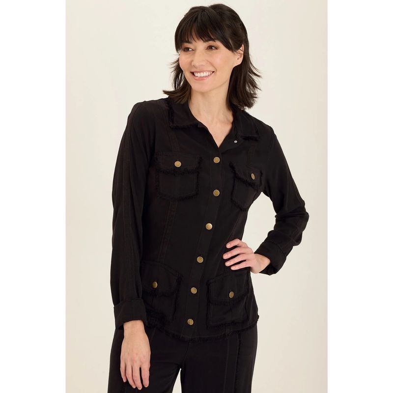 Wearables Black Twill Safari Jacket