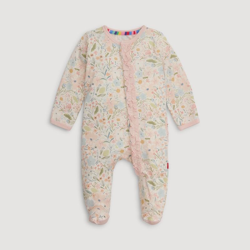 Charlotte Magnetic Floral Ruffle Footie