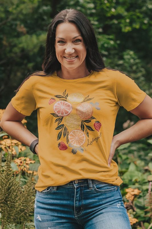 Lakegirl Yellow Citrus Cotton Dyed T-Shirt