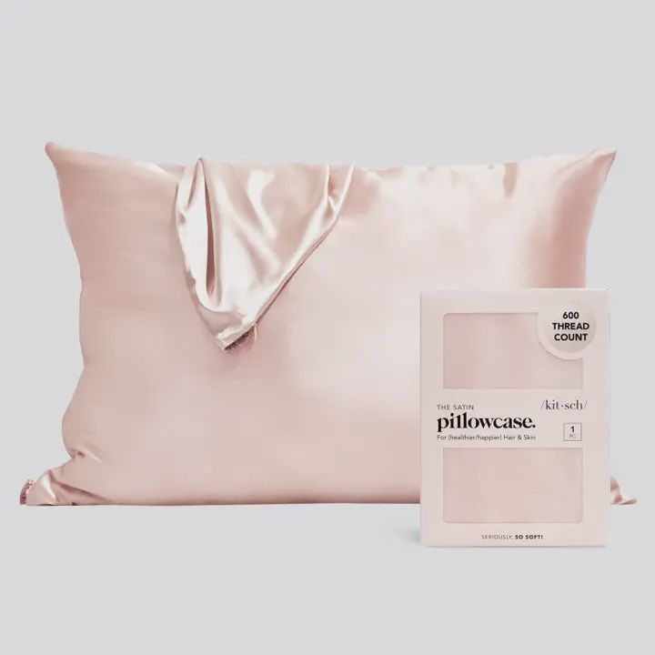 Kitsch Satin Pillowcase, Colour: Blush