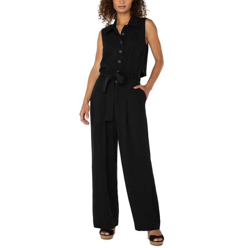 Liverpool Sleeveless Wide Leg Jumpsuit
