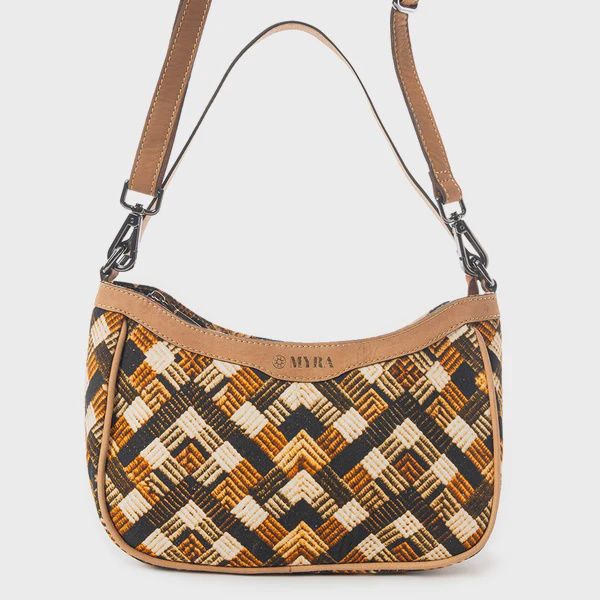 Harvest Chevron Brown &amp; Orange Crossbody Bag