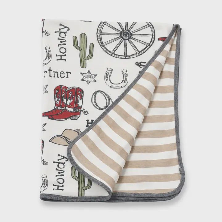 Howdy Partner Western Cotton Stroller Blanket
