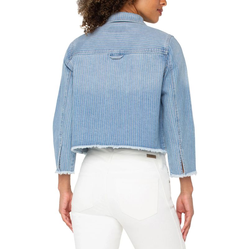 Liverpool Sunset Striped Cropped Denim Shacket