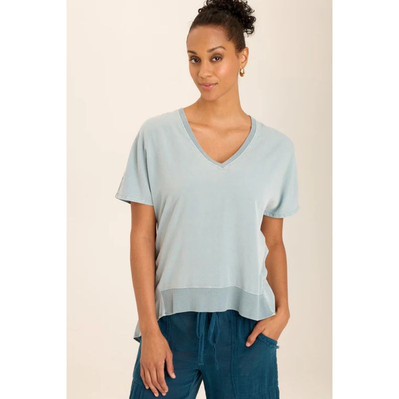 Wearables Turquoise Blue Twill Clara Top
