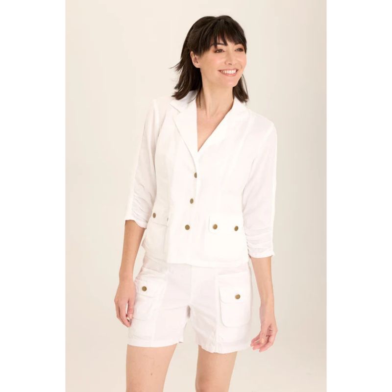 Wearables White Linen Folksy Jacket