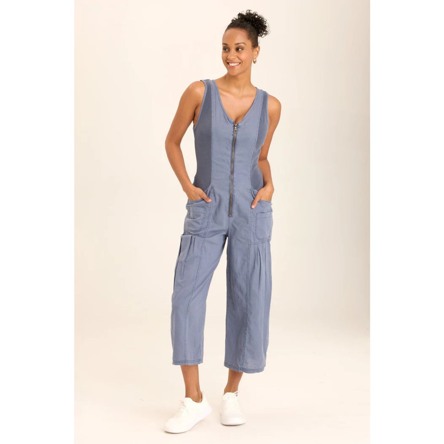 Wearables Blue Linen Macgowan Jumpsuit