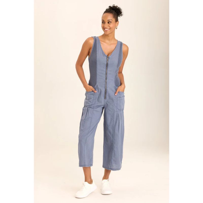 Wearables Blue Linen Macgowan Jumpsuit