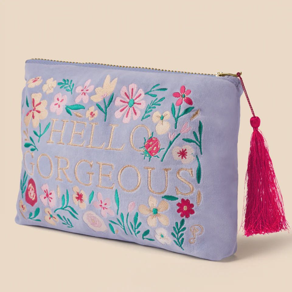 Velvet Zip Pouch Large