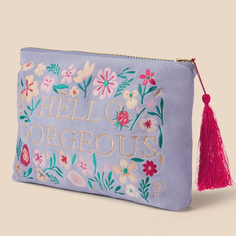 Velvet Zip Pouch Large