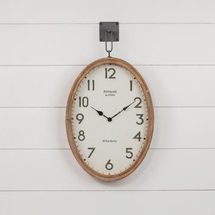 Oval Hanging Wall Clock
