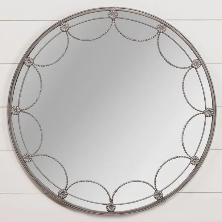 Scalloped Round Mirror