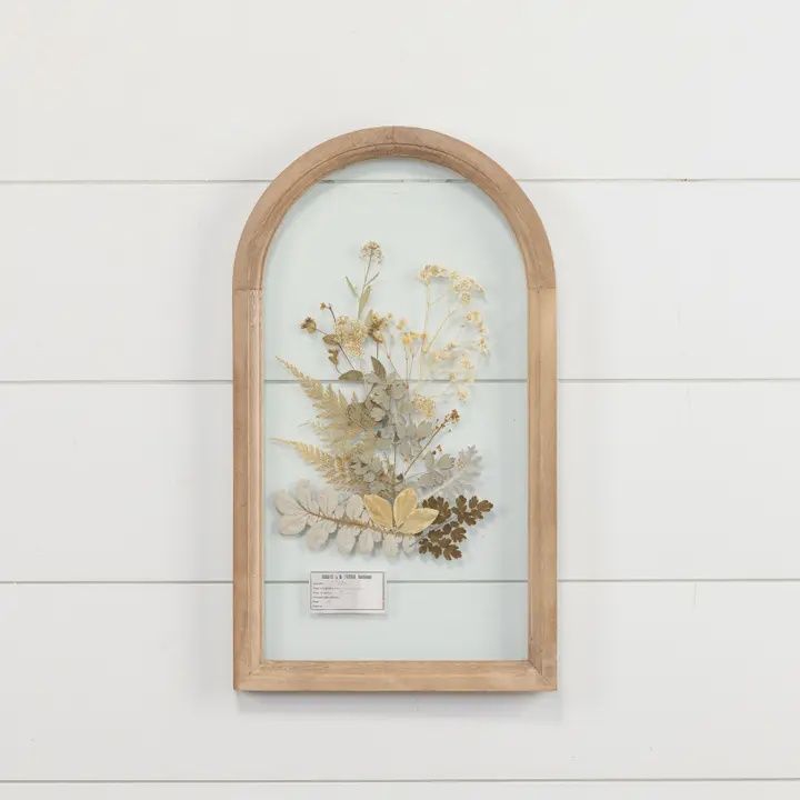 Arched Dried Mixed Floral In Glass