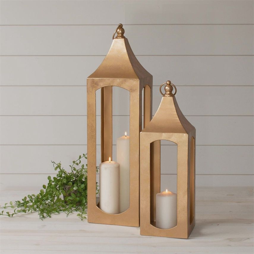 Metallic Gold Metal Lanterns