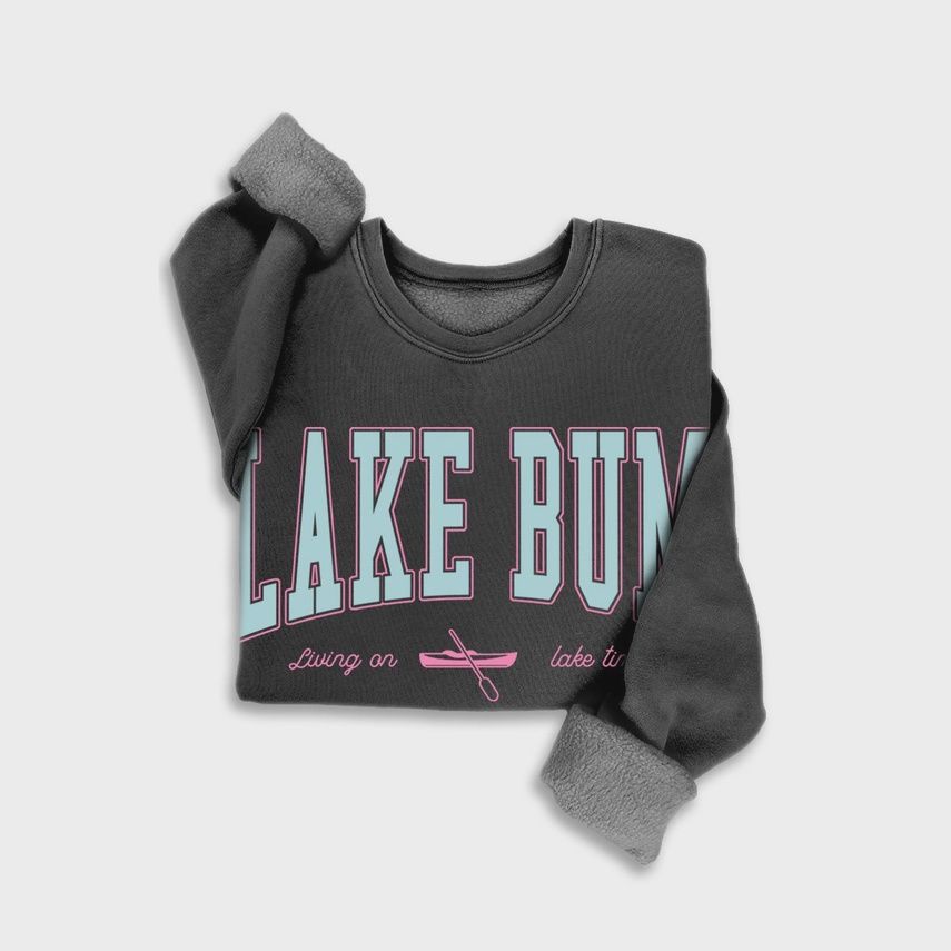 Heart &amp; Love Lake Bum Mineral Black Sweatshirt