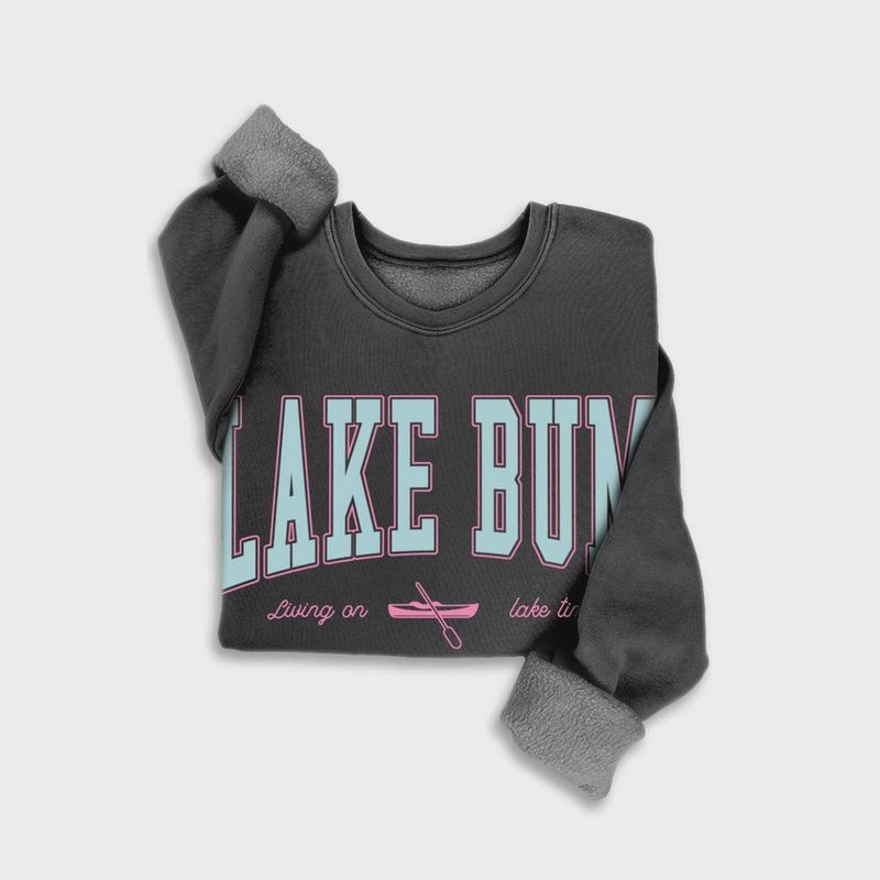 Heart &amp; Love Lake Bum Mineral Black Sweatshirt