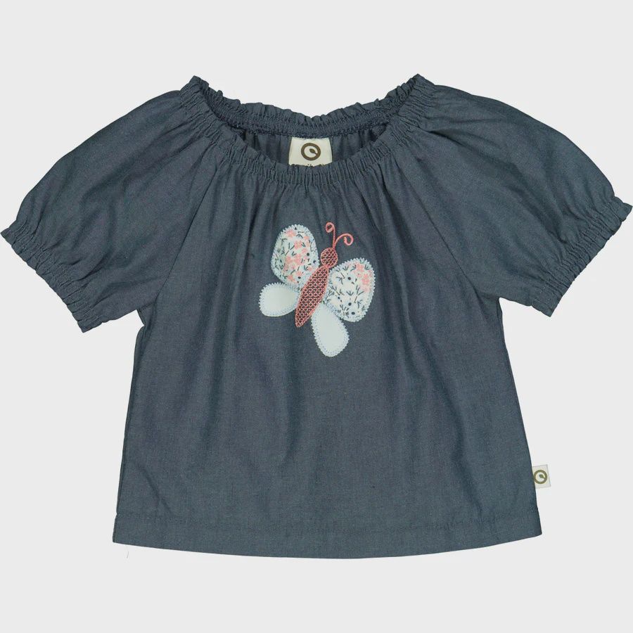 Petite Puff Sleeve Flower Top