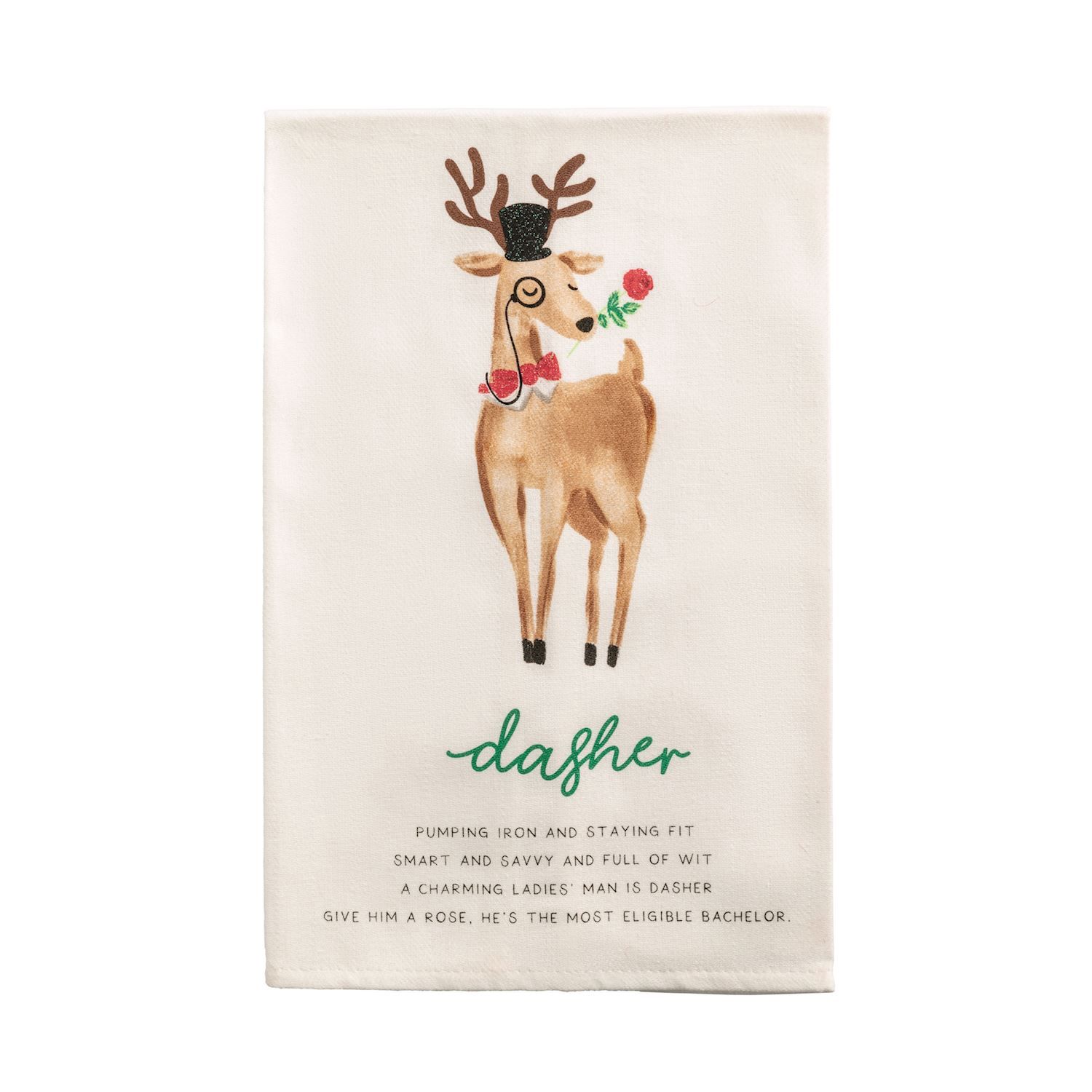 Reindeer Poem Cotton Towel, Name: Dasher