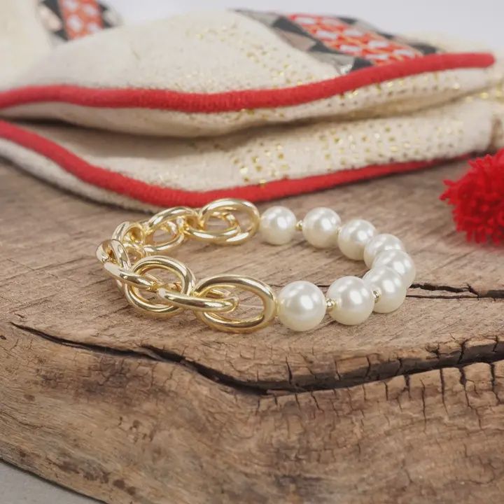 Golden Chain Pearl Bracelet