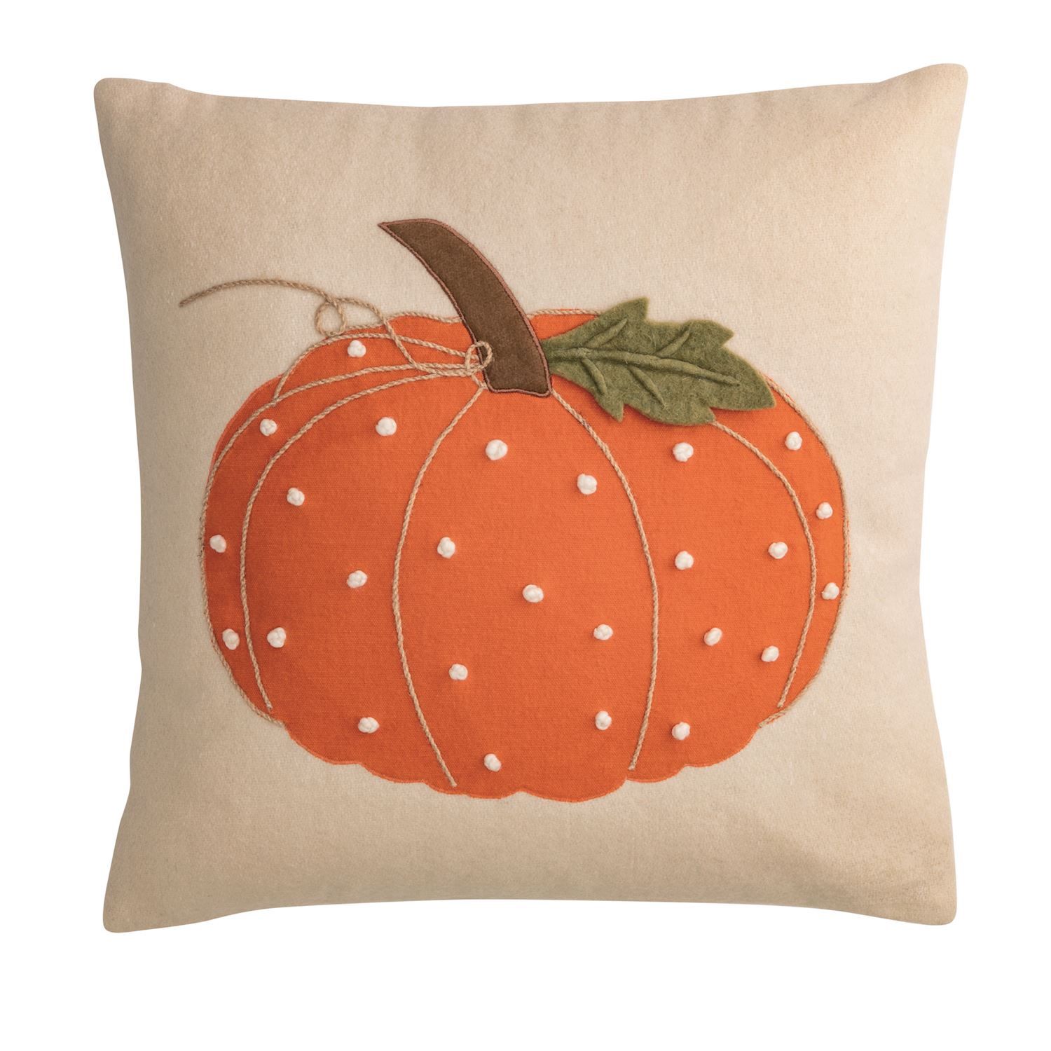 Pumpkin French Knot Square Pillow