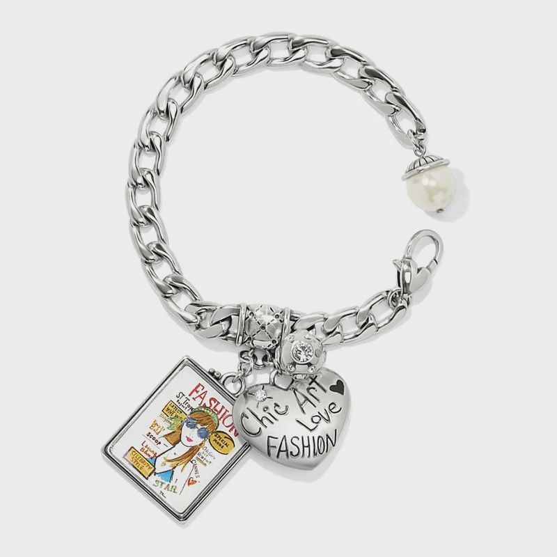 Silver Cover Girl Charm Bracelet