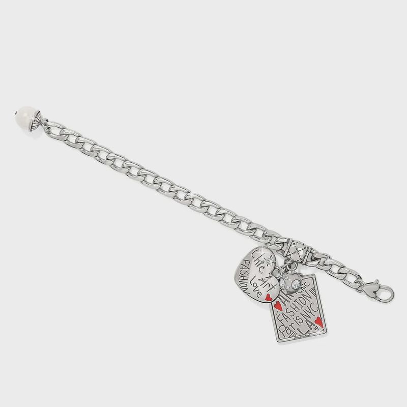 Silver Cover Girl Charm Bracelet