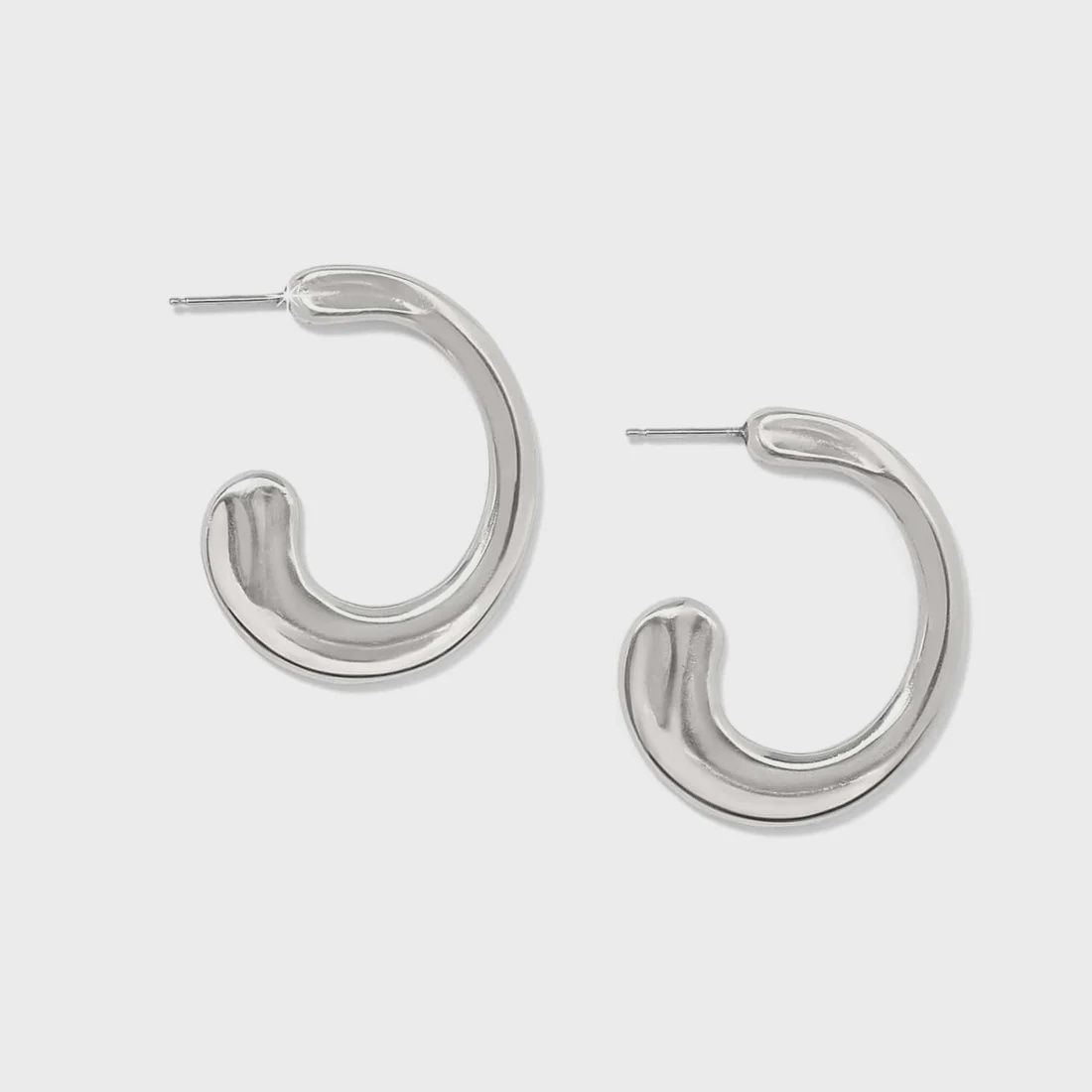 Cascade Silver Hoop Earrings
