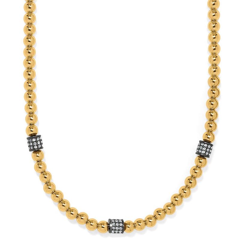 Meridian Gold &amp; Black Petite Sparkle Necklace