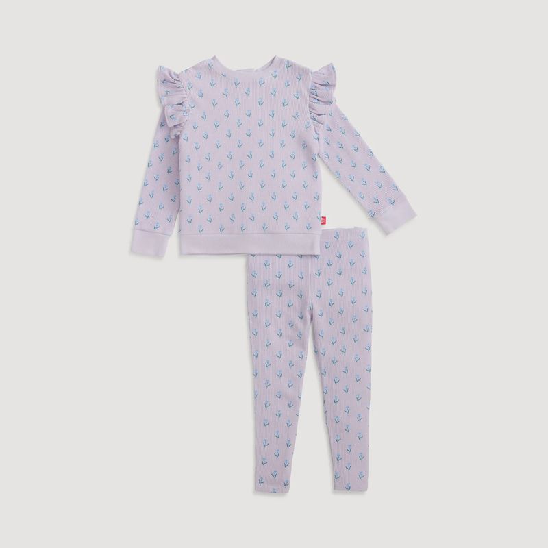 Lavender Floral Waffle Set